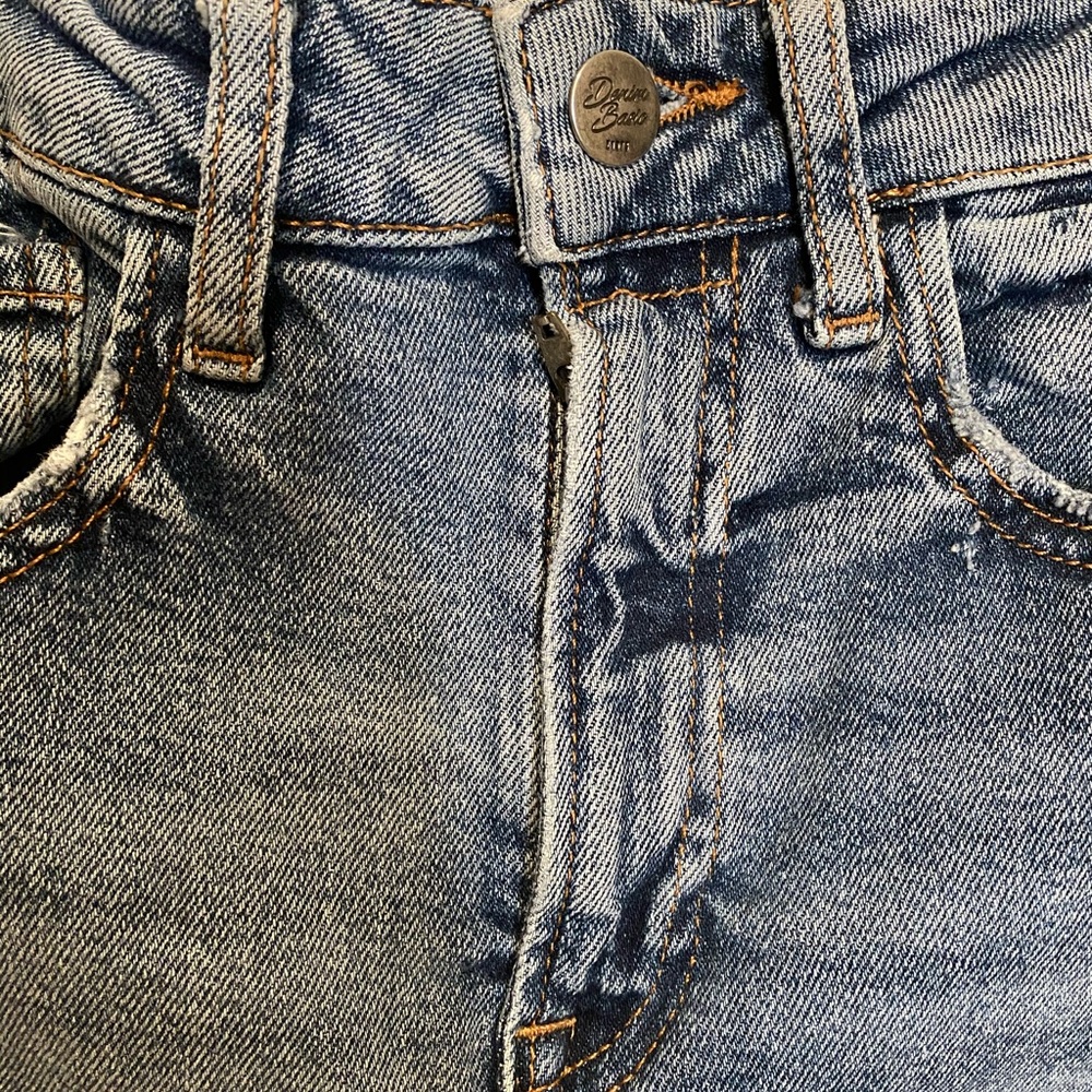 Zara red blue stripe side skinny jeans - Picture 6 of 7